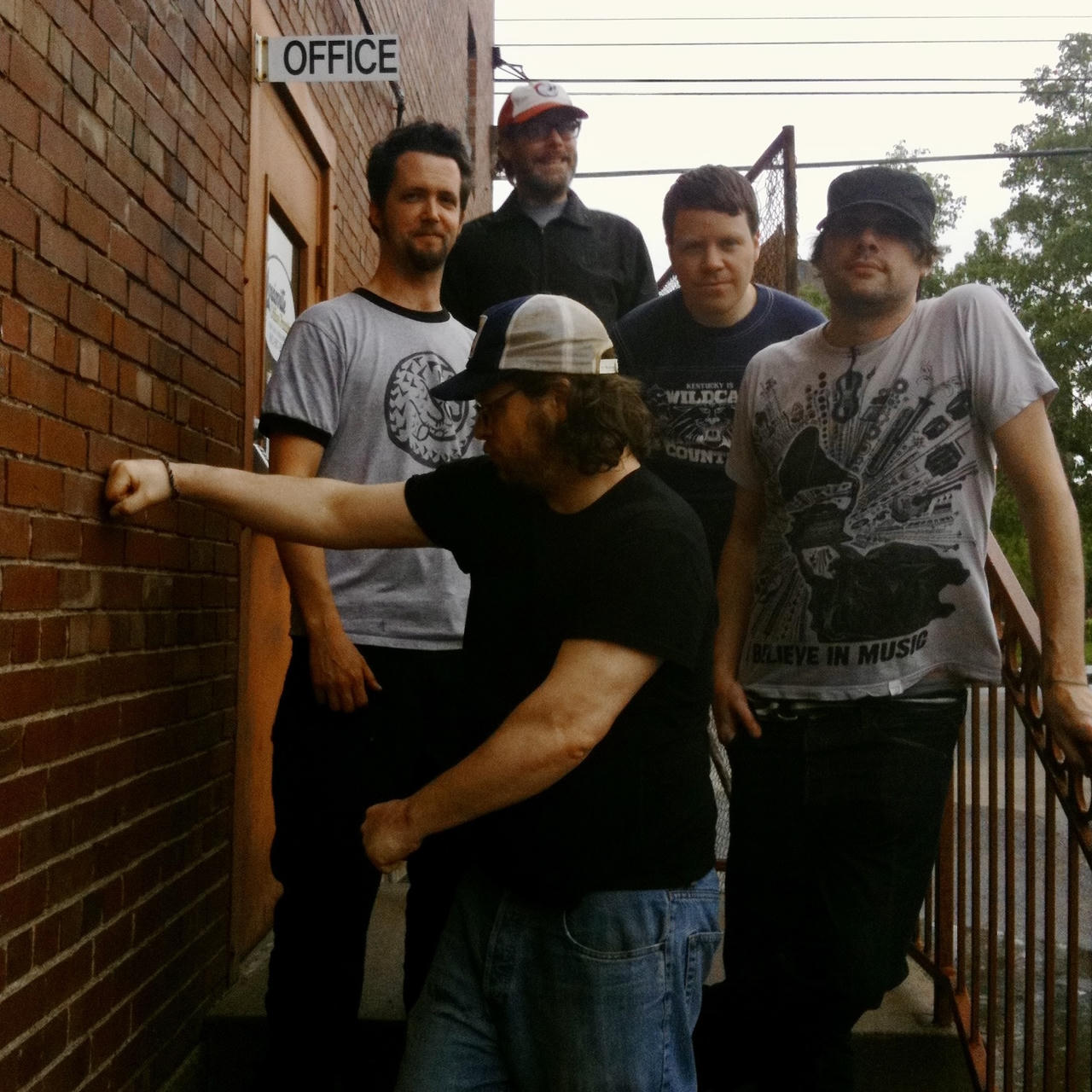 The band (minus Drew Daniel) at the studio in 2010. Louisville, KY.